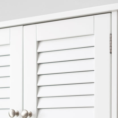 Fralimk 23.6*8.7*67inch Over-The-Toilet Storage, Bathroom Organizers And Storage Over Toilet Cabinet, Behind Toilet Bathroom Organizer With Two Louvered Doors, White