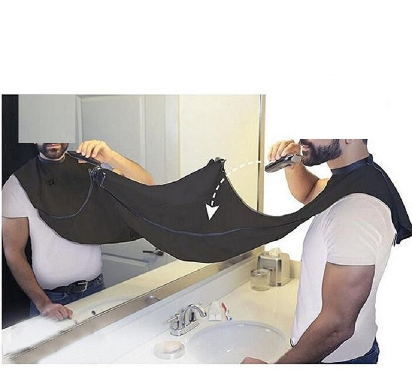 Black waterproof grooming cloth cape with suction cups and neck opening