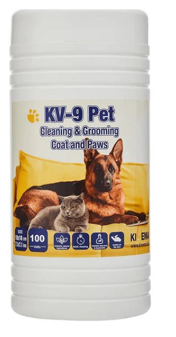 Pet grooming wipes jar with 100-count container, light gray