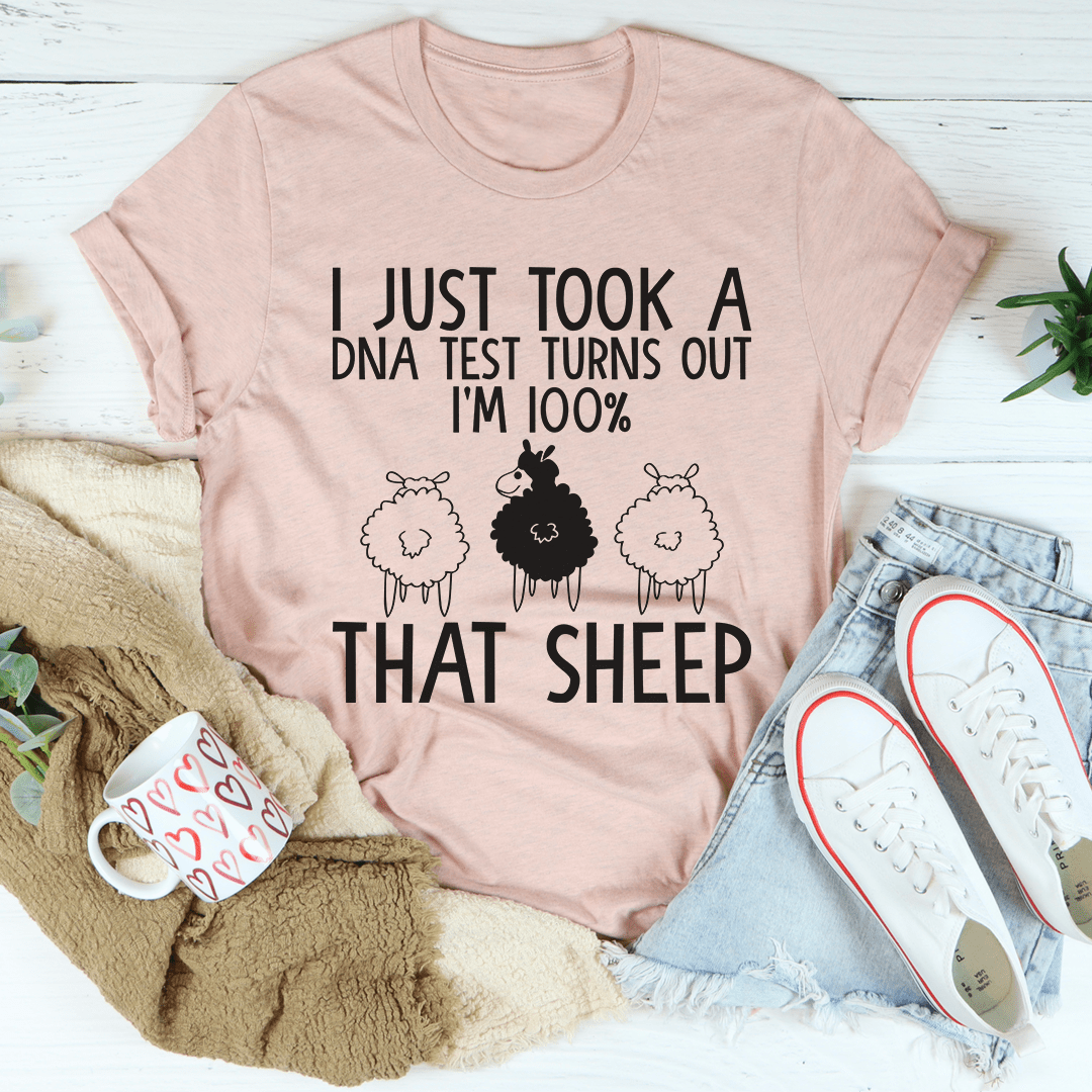 Mauve T-shirt with sheep graphic and 'That sheep' slogan