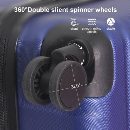 Luggage Sets ABS Hardshell 3pcs Luggage, Lightweight Durable Suitcase sets Spinner Wheels Suitcase with TSA Lock 20''24''28'' Available(Blue)