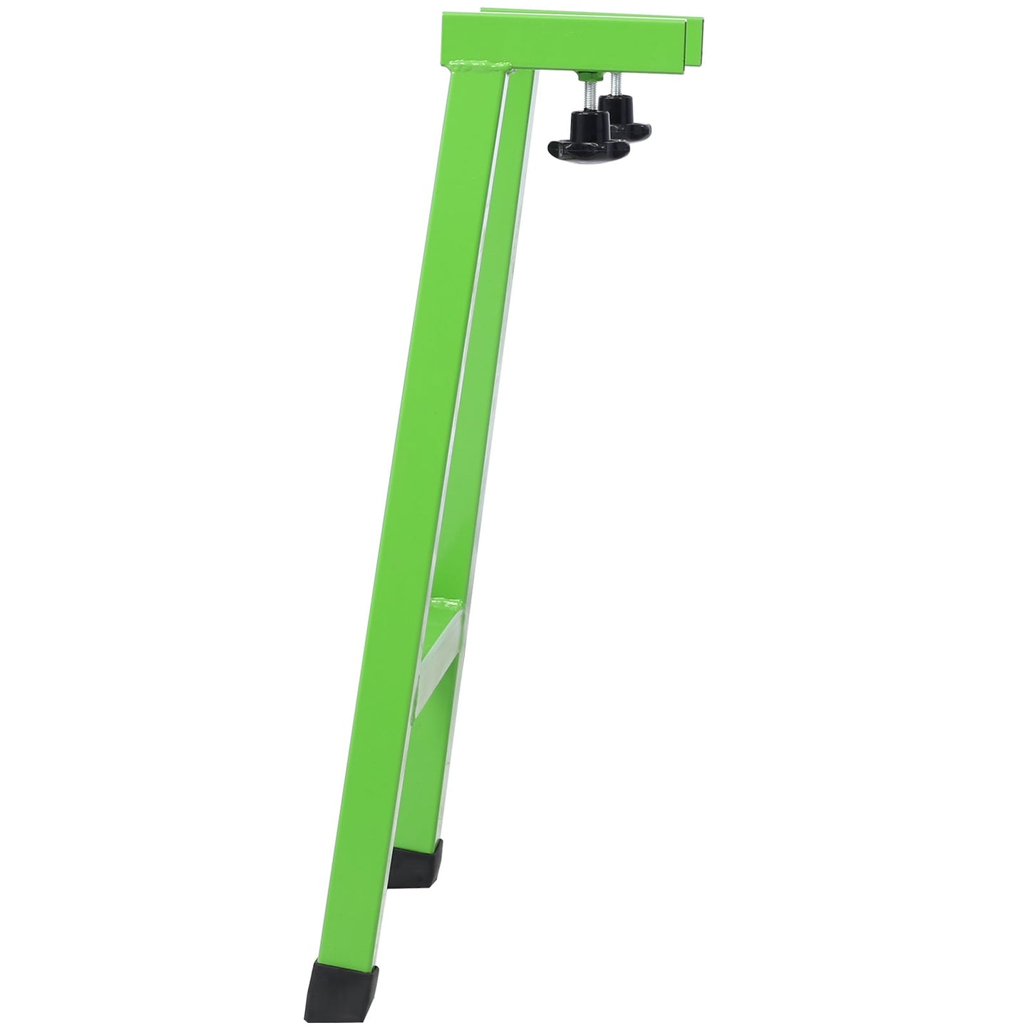Green stand frame for manual fruit juicer grinder with top mounting posts