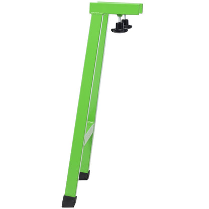 Green stand frame for manual fruit juicer grinder with top mounting posts