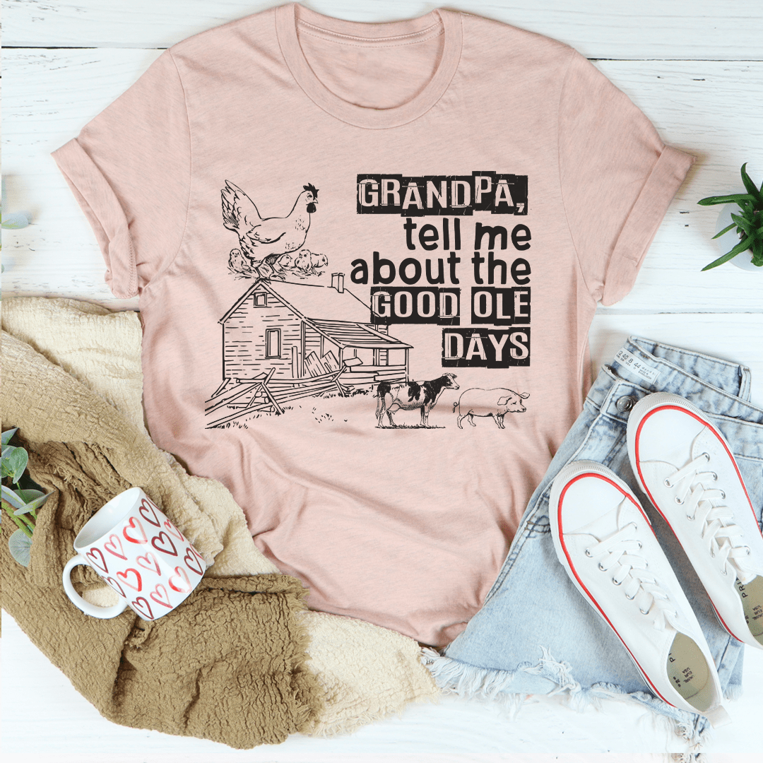 Mauve T-shirt with Grandpa good ole days graphic