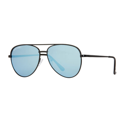 JESSE polarized sunglasses with dark frames and blue mirrored polarized lenses