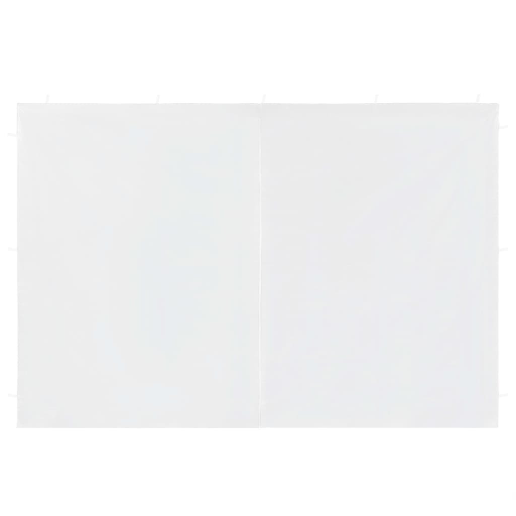 White PE party tent sidewall panel with top edge