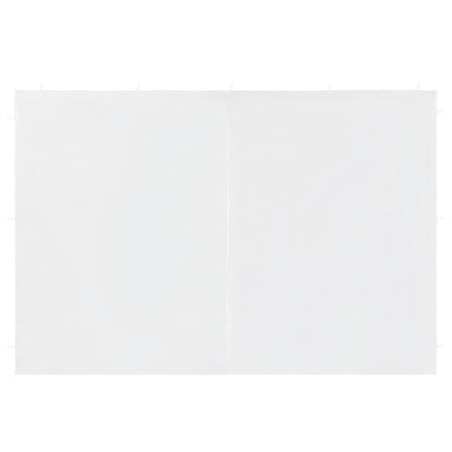 White PE party tent sidewall panel with top edge