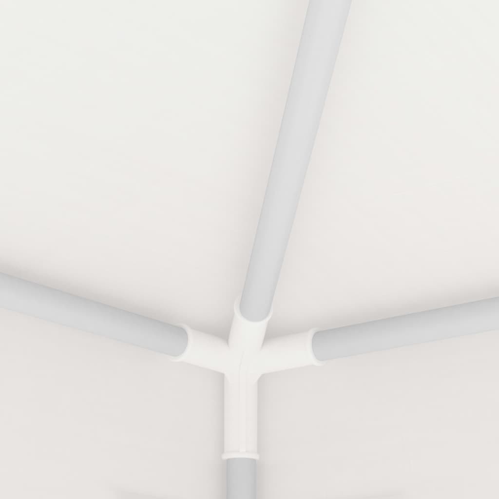 White tent frame joint at the roof edge