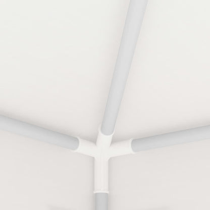 White tent frame joint at the roof edge