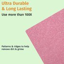 Textured pink multi-surface cleaning wipe close-up