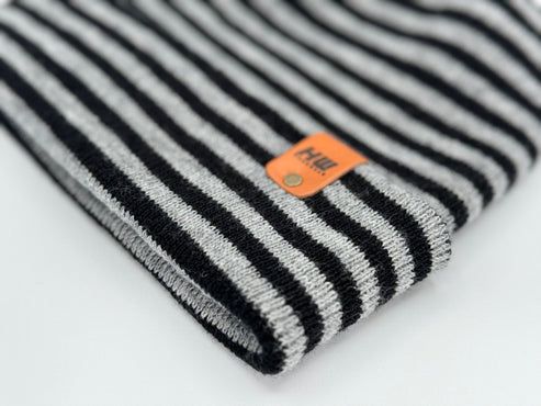 HAAKWEAR Theta Stitch RORO Cuffed Beanie (Patent Pending Design)-Gray/Black, Made in USA