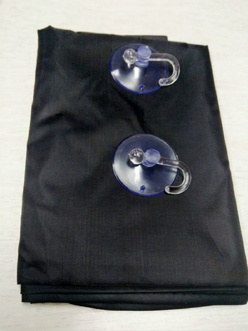 Black waterproof grooming cloth cape with two mirror suction cups