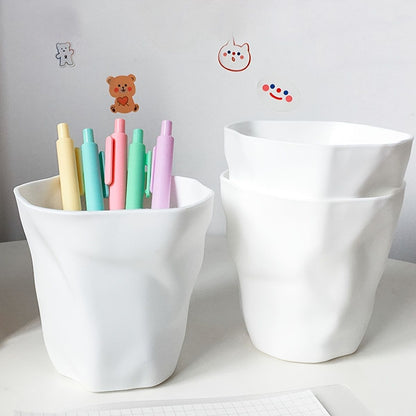 1pc Simple Style Multifunctional White Pen Holder Stationery Office Pen Holder Desktop Storage