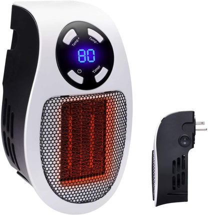 Personal space heat blaster front with LED temperature display and heater grille