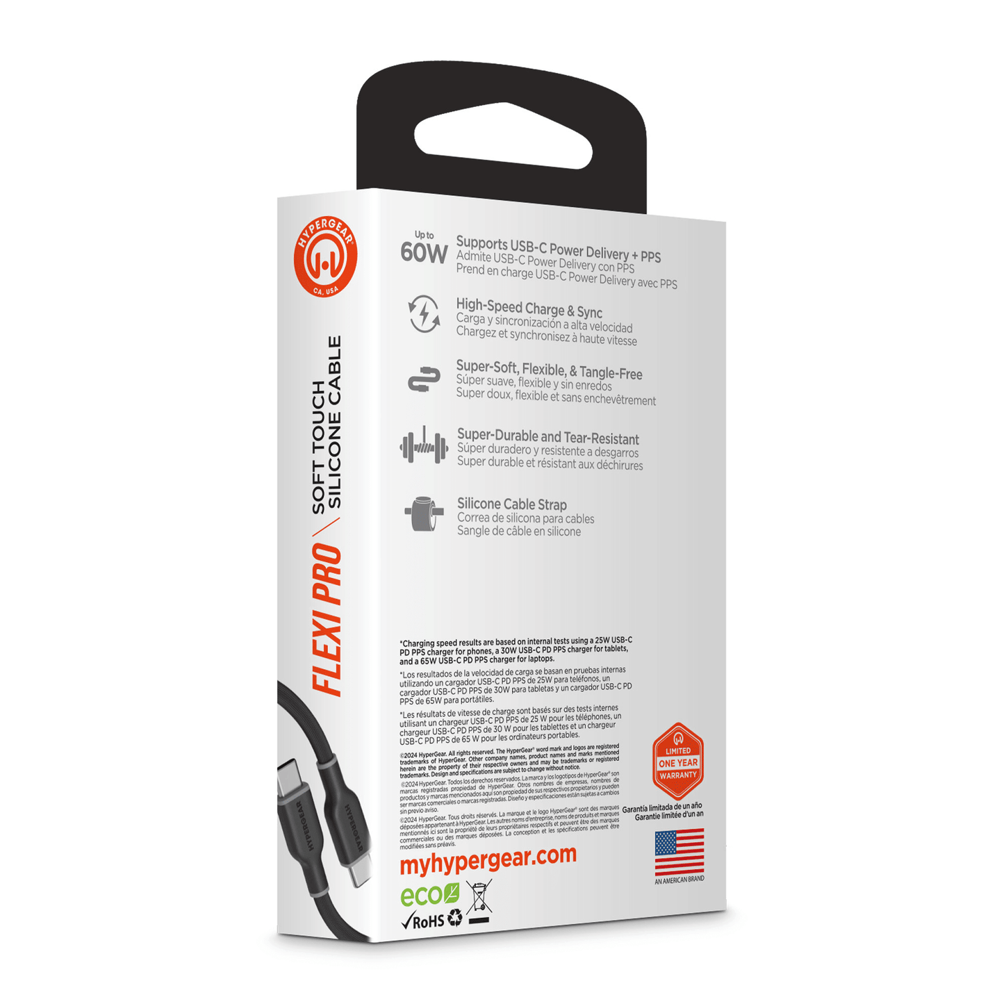HyperGear Flexi PRO USB-C to USB-C Cable 4ft