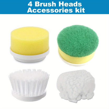 ZaneForest Electric Spin Scrubber, Electric Cleaning Brush With 3 Brush Heads, Bathroom Rechargeable Scrub Brush,Shower Scrubber For Cleaning Wall/Bathtub/Toilet/Window/Kitchen/Sink/Dish/Grout