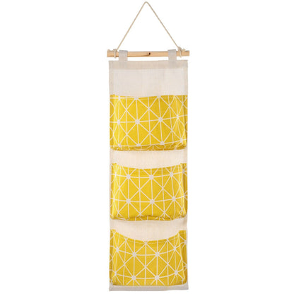 Wall Mounted Storage Bag Door Closet Hanging Storage Bag Organizer Waterproof 3 Pockets Pouch