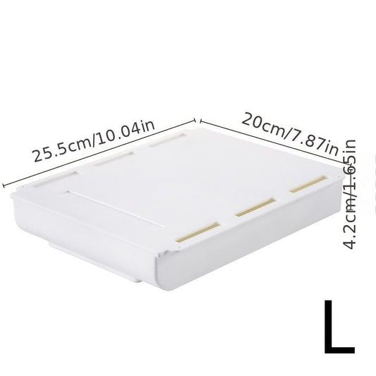 White desk pencil tray organizer with three pen slots