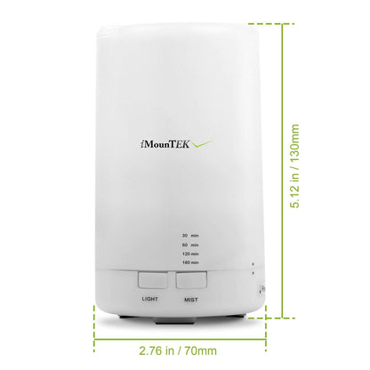Ultrasonic Cool Mist Humidifier Mini Aroma Essential Oil Diffuser with Colorful Lights 4 Timer Settings