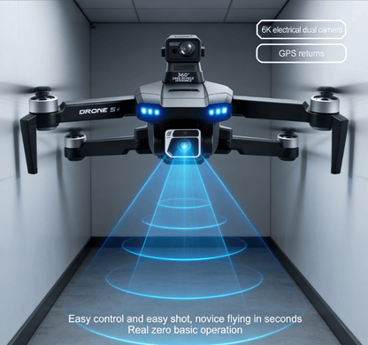 DRONE S+ 6K Electric Tuning Dual-Camera Drone with 360° Laser Obstacle Avoidance, GPS Automatic Return, Perfect Aerial Photography Tool for Beginners with Zero Threshold