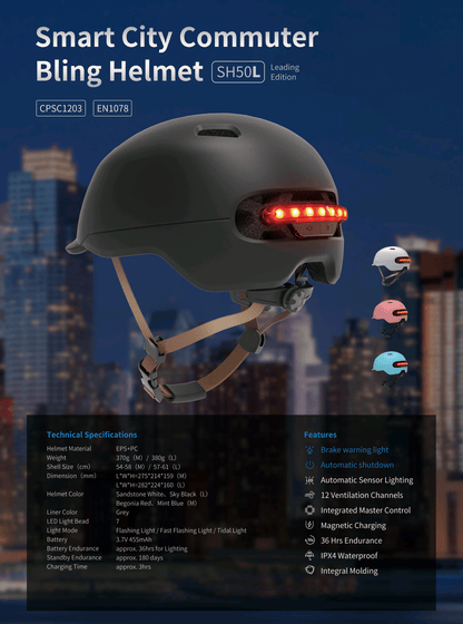 PS-C21 (L60).  Bluetooth helmet for cycling.  Electric motorcycle helmet with a range of 36h, automatic light sensing LED180m,SOS,GPS,3.7V /455mAh, MP3, LED