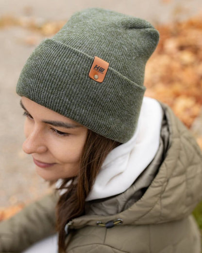 HAAKWEAR Theta-Stitch Cuffed Beanie - Designed and Made in USA (Patent Pending Design) - Forest Green