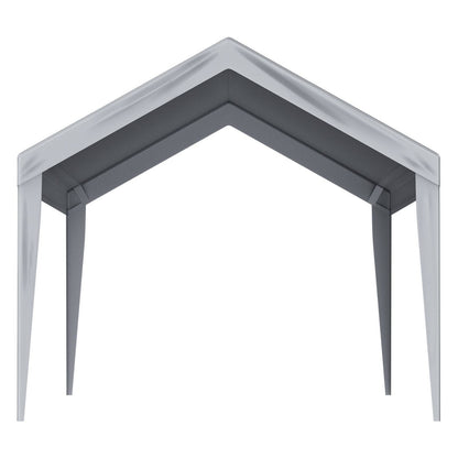 VEVOR Carport Replacement Canopy Cover 10 x 20 ft, Garage Top Tent Shelter Tarp Heavy-Duty Waterproof & UV Protected, Easy Installation with Ball Bungees,Grey (Only Top Cover, Frame Not Include)