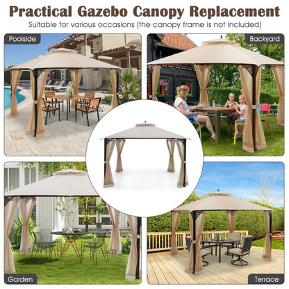 10 x 12 Feet Gazebo Replacement Top with Air Vent and Drainage Holes