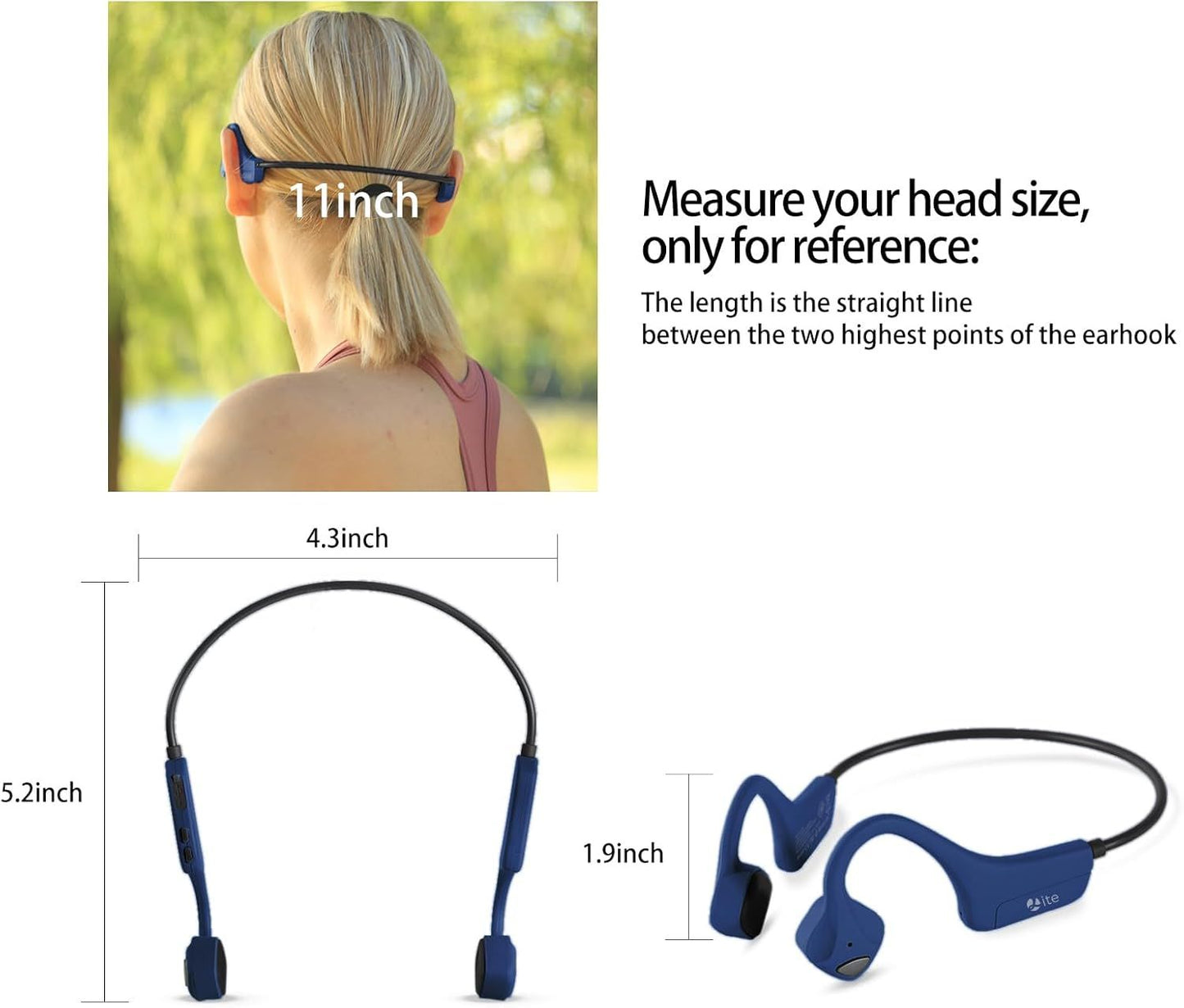 Sport Wireless Bone Conduction Earphones – Open-Ear Safety Design, IPX6 Sweat-proof, 8 Hrs Call