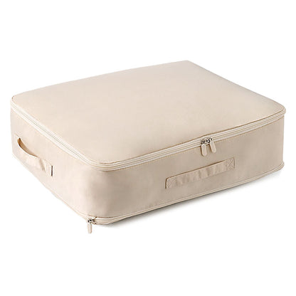 Large Foldable Storage Bag For Comforter Quilt Blanket Clothes Pillows Beddings Self Compression Organizer For Duvet Closet Storage Containers With Dual Zippers