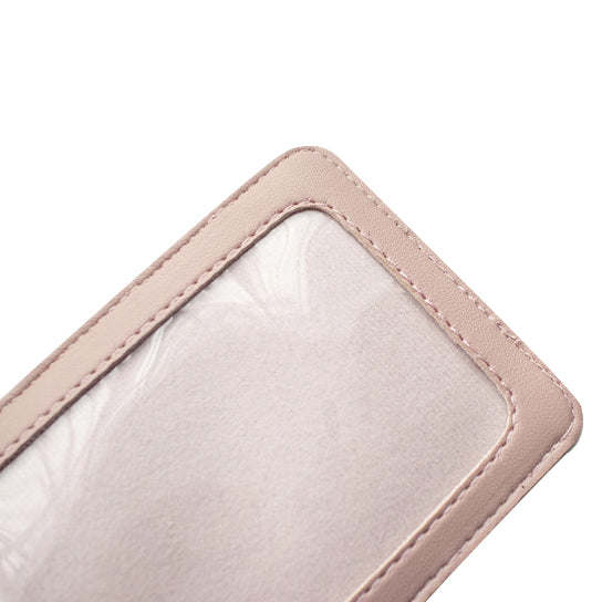 Light pink leather-trim mini transparent phone and card holder cross-body bag