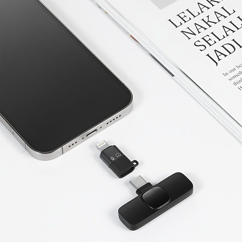 Wireless Lavalier Microphone Two In One Live Recording For Apple Android Mobile Outdoor Shooting Noise Reduction Wheat Microphone Christmas Gift For Women/Kids/Children/Men/Adults
