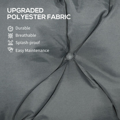 3 Seater Outdoor Seat Pads Bench Swing Chair Replacement Cushions Backrest for Patio Garden, Dark Grey