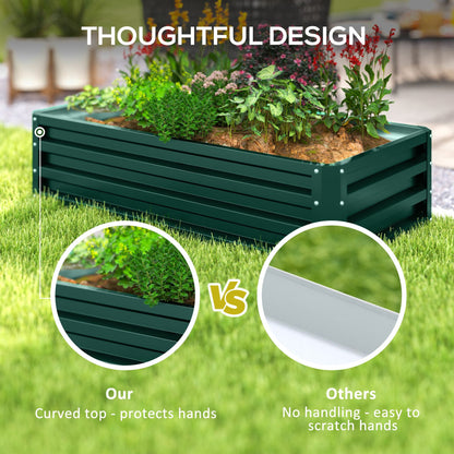 Galvanized Raised Garden Bed, Outdoor Planter Box for Vegetables, Flowers, Herbs, 4' x 2' x 1', Green