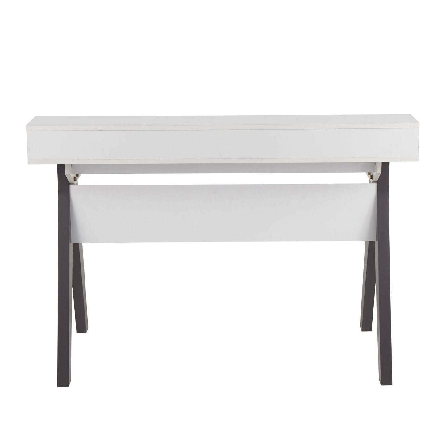 Wishbone Contemporary Desk in Grey and White Wood by
