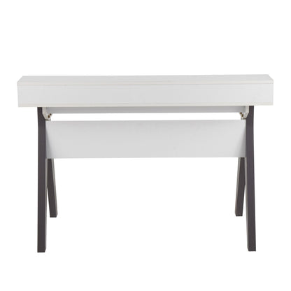Wishbone Contemporary Desk in Grey and White Wood by