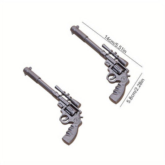 2-pack pistol-shaped ballpoint pens, dark gray, 0.5mm tip