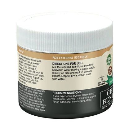 Bentonite clay face mask powder jar with white lid