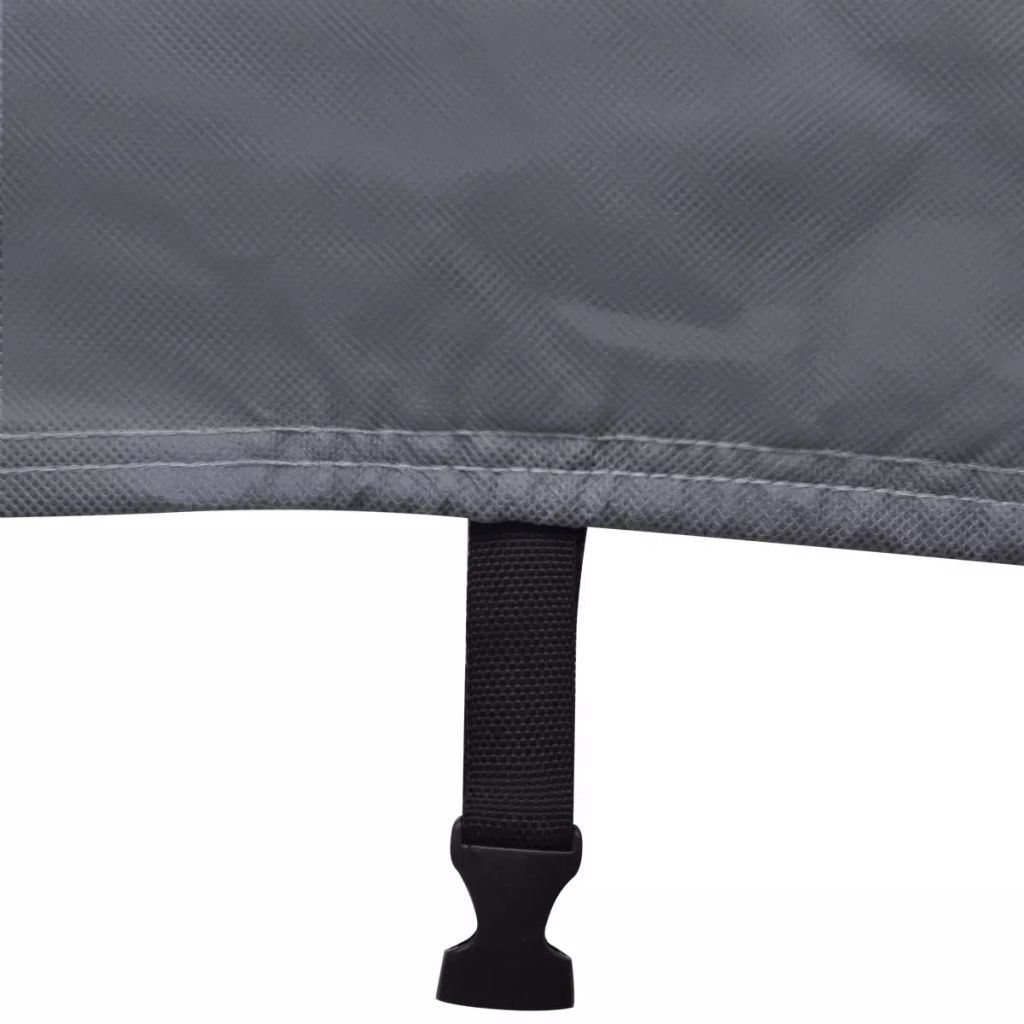 Dark gray caravan cover fastening strap with hook end