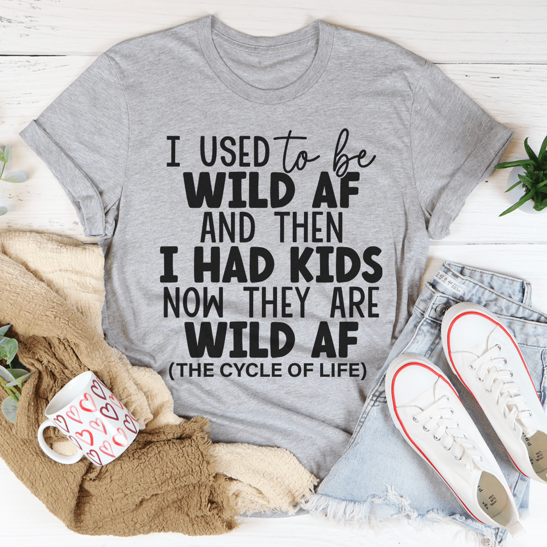 Heather gray T-shirt with bold quote graphic, crew neck short sleeves