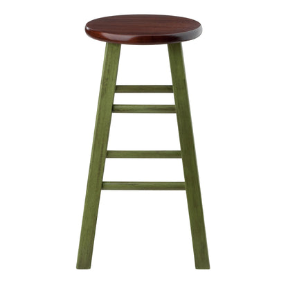 Ivy 24" Counter Stool Walnut/Green