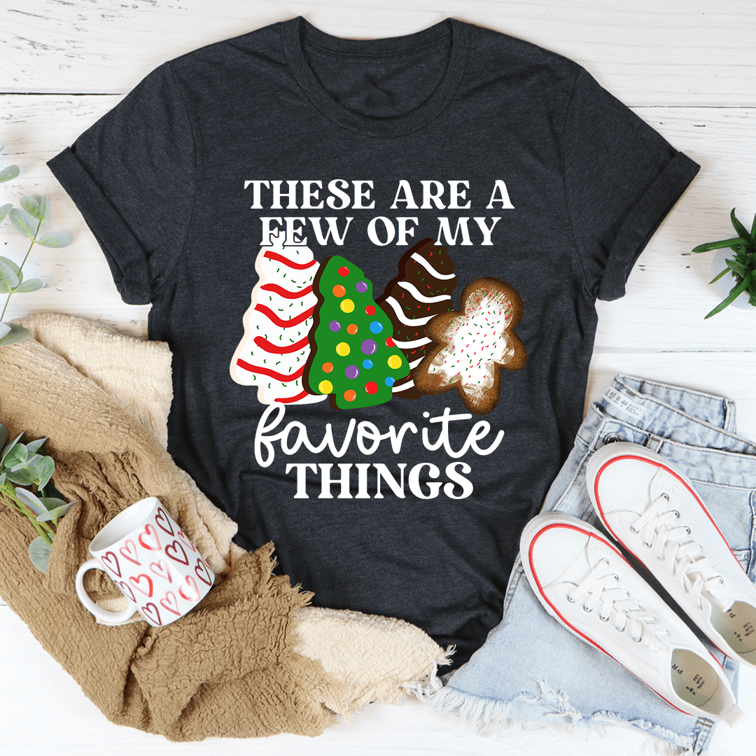 Dark grey crew-neck T-shirt with holiday slogan and cookie graphic