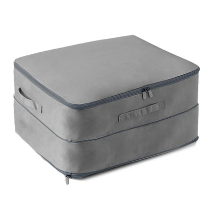 Large Foldable Storage Bag For Comforter Quilt Blanket Clothes Pillows Beddings Self Compression Organizer For Duvet Closet Storage Containers With Dual Zippers