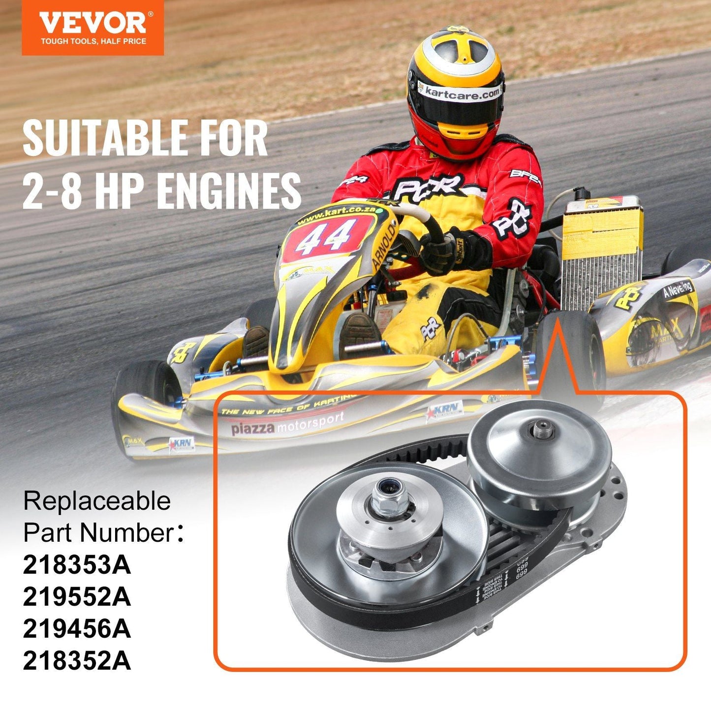 2000 RPM Drive Clutch Durable Clutch with 2-8 HP Engine & Rubber Belt