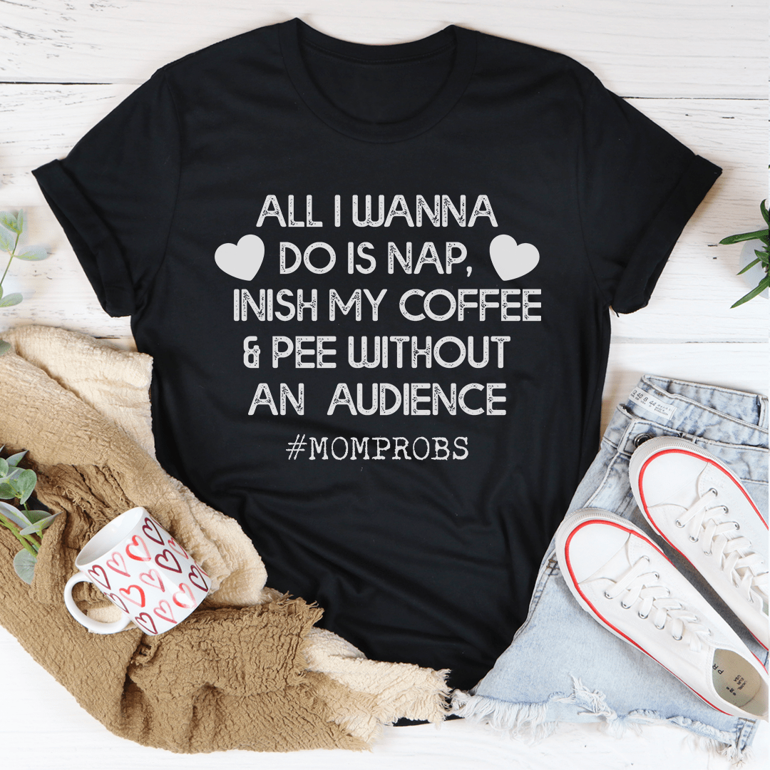 Black mom slogan T-shirt with 'ALL I WANNA DO IS NAP' graphic