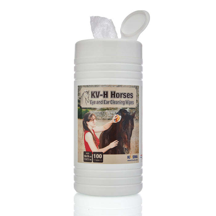 Horse eye and ear cleaning wipes jar, white lid, 100 wipes