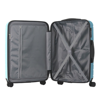 Luggage Sets ABS Hardshell 3pcs Luggage, Lightweight Durable Suitcase sets Spinner Wheels Suitcase with TSA Lock 20''24''28'' Available(Blue)