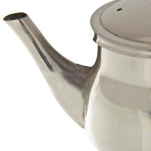 Stainless steel gooseneck spout tea pot with hinged lid and vent opening
