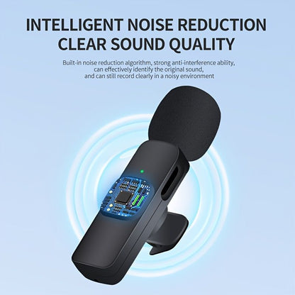 Wireless Lavalier Microphone Two In One Live Recording For Apple Android Mobile Outdoor Shooting Noise Reduction Wheat Microphone Christmas Gift For Women/Kids/Children/Men/Adults