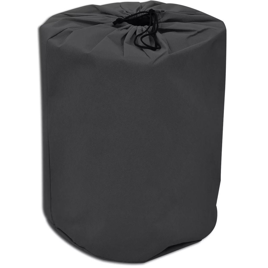 Gray caravan cover storage bag with drawstring top
